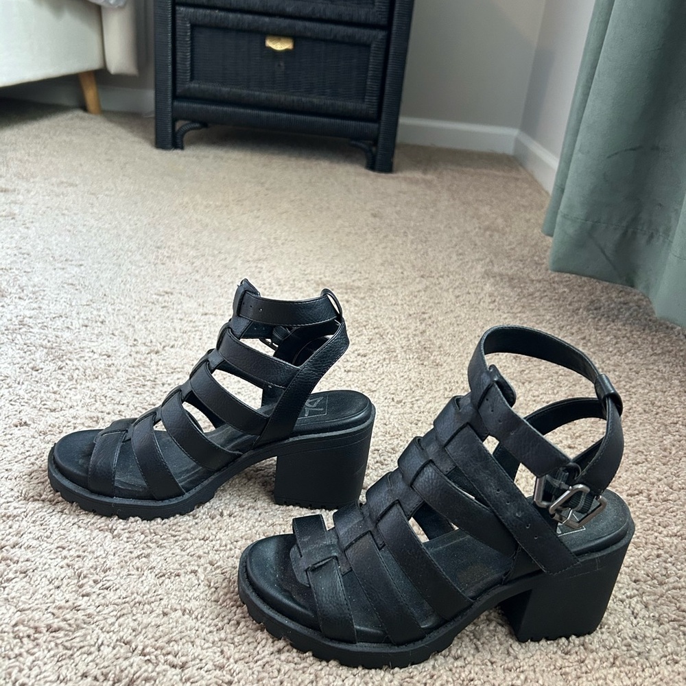 Dirty Laundry Black Gladiator Heels